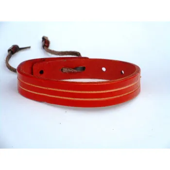 Náramek Kožený náramek č.2 Barva: Oranžová