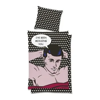 Povlečení Bavlněné povlečení Chybíš mi 70x90, 140x200 cm