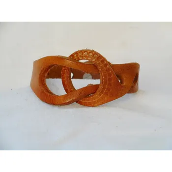 Náramek Kožený dámský náramek č.11 Barva: Žlutá