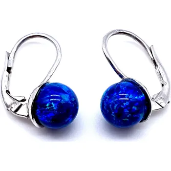 Náušnice Klasické náušnice z bílého zlata s opálem