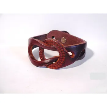 Náramek Kožený dámský náramek č.11 Barva: Fialová