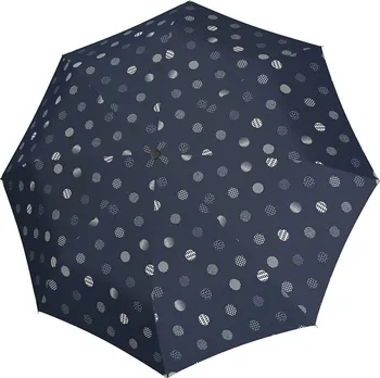 Deštník Doppler Fiber Mini Timeless modrý s puntíky