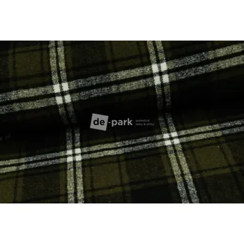 Kabátovina - Kostky - zelenočerná