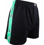 KAREL pánské bavlněné trenýrky Lonka - vzor FOTBAL černá XL