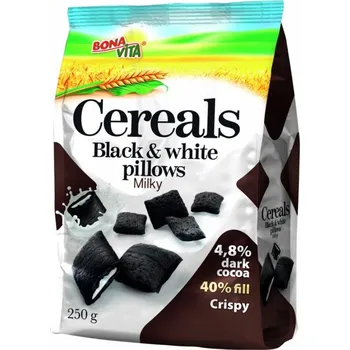 Mouka Bona Vita Black + White obilné polštářky s mléčnou náplní 250g