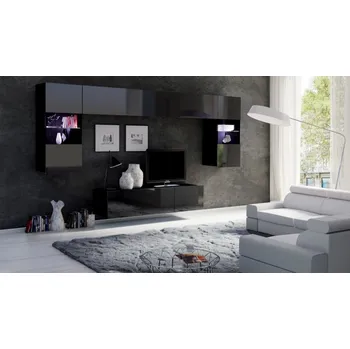 Obývací stěna Gibmeble obývací stěna Calabrini 2 + doprava zdarma, barevné provedení černá