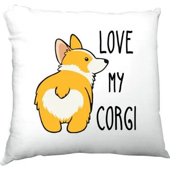 Polštář Polštář saténový s potiskem Love My Corgi 3