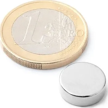 Dekorativní magnet Neodymový magnet kotouč Ø&nbsp;12&nbsp;mm, v.&nbsp;3&nbsp;mm, síla 2,3&nbsp;kg