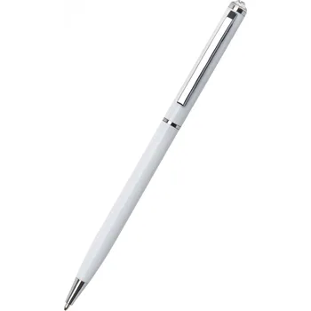 Kuličkové pero Art Crystella, bílá, Slim s bílým krystalem Swarovski