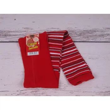 Dívčí oblečení České kamaše legíny Dotex ČERVENÉ pruhované punčocháče bez ťapek velikost oblečení - děti: 98/104