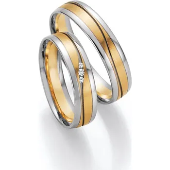 Prsten Zlaté Snubní prsteny 585/1000 s diamanty z bílého zlata i žlutého zlata 991SN4