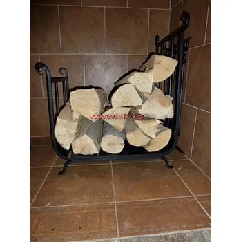 Krbové nářadí Kovaný koš na dřevo Lože + krbové nářadí