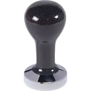 Buna café tamper, wenge, lak, 53 mm, nerez lesk, plochý