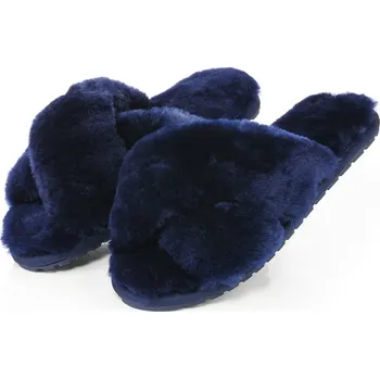 Dámské sandále PANTOFLE Z OVČÍ VLNY EMU Mayberry modré