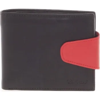 Peněženka Pánská kožená peněženka Delami Ryan, černo červená