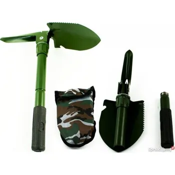 Opasek Lopatka - rýček ZELENÝ MASKÁČ skládací 42cm, s motyčkou a nylonovým pouzdrem na opasek