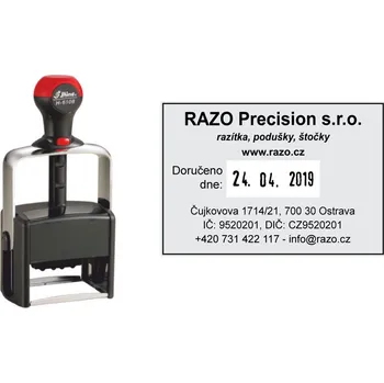 Razítko Datumové razítko Shiny H-6108 Heavy Duty, vlastní text 68 x 47 mm