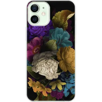 Pouzdro na mobilní telefon Silikonové pouzdro iSaprio - Apple iPhone 12 Mini - Dark Flowers (Odolný silikonový kryt, obal, pouzdro iSaprio - Apple iPhone 12 Mini - Dark Flowers - skvělá ochrana a pružnost, stylový UV potisk, lehkost, tiskne se v České republice)