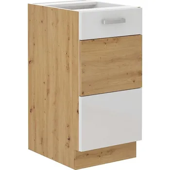 Kuchyňská skříňka Artisan 40D 1F BB, bílá/ dub artisan