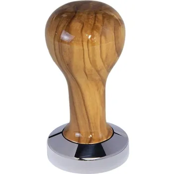 Příprava kávy Buna café tamper, oliva, lak, 49 mm, nerez lesk, plochý