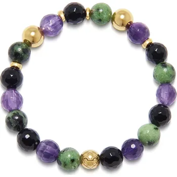 Náramek Dámský náramek Achát, Ametyst, Zoisit Nialaya WCHCO207S