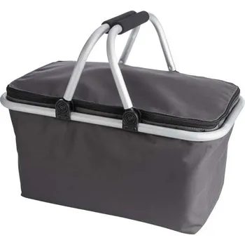 Lehký skládací nákupní / piknikový termokošík, šedý