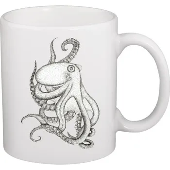 Hrnek malý bílý s potiskem Hrnek Chobotnice