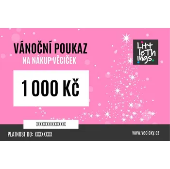 Dárkový potravinový koš vánoční dárkový poukaz - 1000kč světle růžový