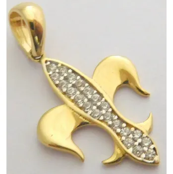 Přívěsek Klenoty Budín Zlatý přívěsek ze žlutého zlata se zirkony 585/0,94gr HK3041 (Klenoty Budín Zlatý přívěsek ze žlutého zlata se zirkony 585/0,94gr HK3041)