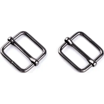 Posunovač na popruhy šíře 20 mm čtvercový, barva 4 nikl černý