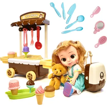 Hračka KIK Panenka cukrářka 32 cm s vozíkem a doplňky, KX6235