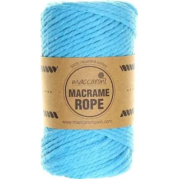 Příze Maccaroni Rope 4 mm tyrkysová 606