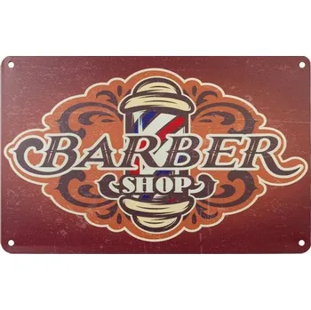 Kadeřnické nůžky Plechová retro cedule Barbershop B084