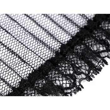 Prýmek monofilový plisovaný šíře 90 mm, barva černá