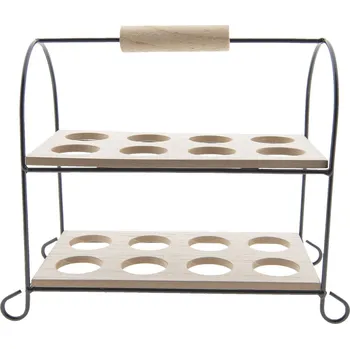 Dřevěno-kovový stojan na vajíčka 16ks - 21*11*20 cm