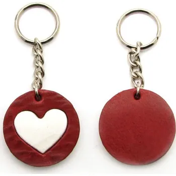 Kožená klíčenka SRDCE, červená