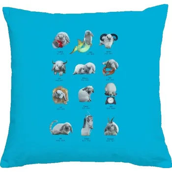 Dekorativní polštářek Polštář bavlněný s potiskem znamení zvěrokruhu králík polštář