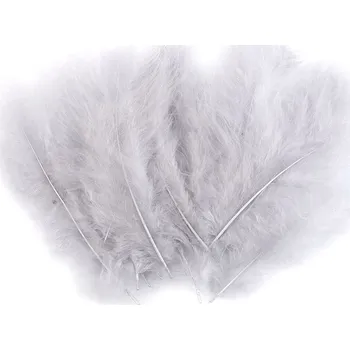Výtvárné potřeby Pštrosí peří délka 9-16 cm, barva 26 šedá nejsvětlejší