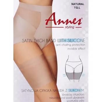 Dámské punčochy Samodržící pásky proti odírání stehen, barva L natural