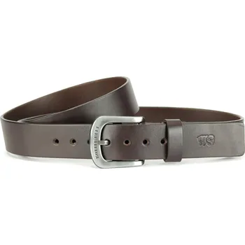 Opasek WILD SKIN, Kožený opasek 9323, BROWN tmavá hnědá Obvod pasu v cm: 90