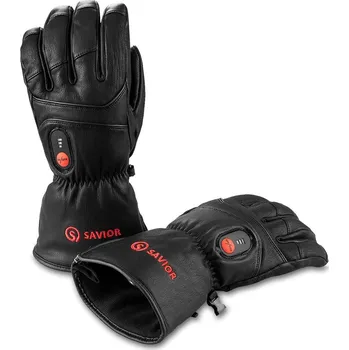 Rukavice Bezdoteku Vyhřívané rukavice Savior celokožené pánské černé vel. XS