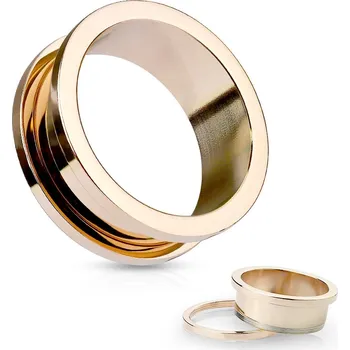 Piercing Šperky4U Šroubovací tunel do ucha zlacený - TN01032RD-16