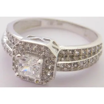 Prsten Klenoty Budín Masivní zlatý zásnubní prsten z bílého zlata 585/2,94gr vel.55 HK1044 (Klenoty Budín Masivní zlatý zásnubní prsten z bílého zlata 585/2,94gr vel.55 HK1044)