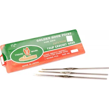 Pletací háček TULIP zlatá špička, barva 8 vel.0,9 mm