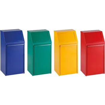 Odpadkový koš Sada 4 nádob pro tříděný odpad (žlutá, modrá, zelená, červená), objem 4x40 l