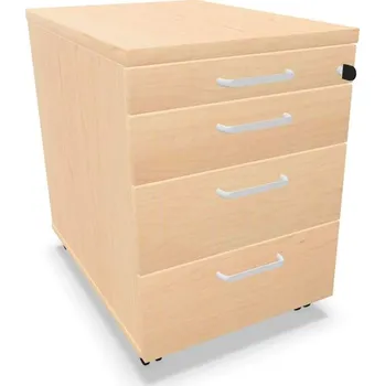 Zásuvkový kontejner Kontejner pojízdný, 4 zásuvky, barva javor, v x š x h: 600 x 430 x 600 mm