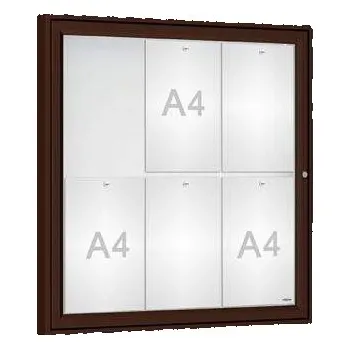 Vitrína venkovní 'Klasik', 750 x 750 mm, barva hnědá RAL8017