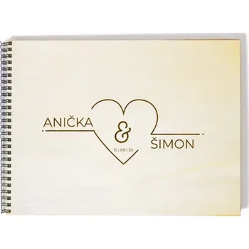 Fotoalbum Svatební fotoalbum minimalistické srdce - A4 - 25 listů s pauzovacím papírem + doprava zdarma