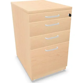 Zásuvkový kontejner Kontejner přístavný, 3 zásuvky+kartotéka, barva javor, v x š x h: 740 x 430 x 600 mm