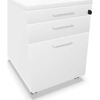 Zásuvkový kontejner Kontejner pojízdný, 2 zásuvky + kartotéka, barva bílá, v x š x h: 600 x 430 x 600 mm